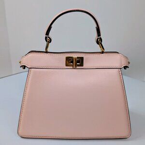 Fendi x Versace Light Pink Calfskin Peekaboo Mini Top Handle Bag